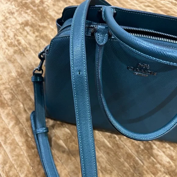 Coach large Lillie 91493 leather forest green satchel crossbody women purse - Picture 11 of 11